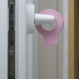 Retenedor de cuña para puerta colgable lock mod.660 de plástico rosa. rei