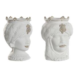 Macetero Mediterraneo DKD Home Decor Blanco Beige 15 x 26.5 x 15 cm (2 Unidades) Precio: 56.58999995. SKU: B1BHFBJ7CM