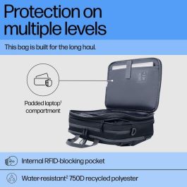 HP 22L Travel Plus Mochila para Portátil de 16 Pulgadas, Bolso de Viaje Duradero y Organizado