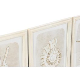 DKD Home Decor Cuadro Mediterraneo Beige 2 x 50 x 40 cm Cristal y Abeto (4 Unidades)