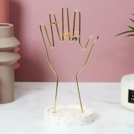 Home Deco Factory Porta Joyas Mano Colección Pour Elle Metal