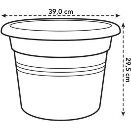 Basos verdes de la olla de flores redondas - plástico - Ø40 - negro