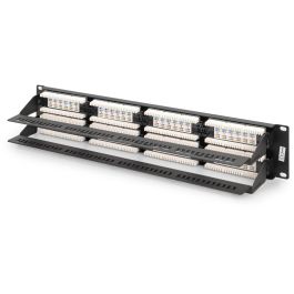 Digitus Patchpanel 48 Puertos CAT 6 Sin Apantallar Negro, 2U para Montaje en Rack