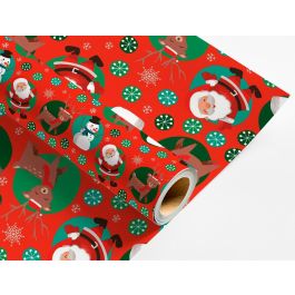 Papel De Regalo Liderpapel Navidad Rollo Ancho 70 cm Longitud 2 Mt Gramaje 60 gr Diseños Surtidos C-2024 50 unidades