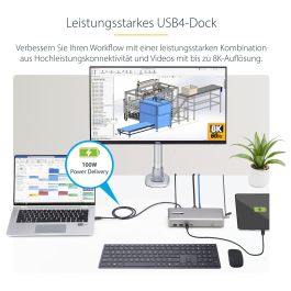 StarTech USB4 DOCKING STATION DUAL 4K - USB-C 40Gbps, Doble HDMI 4K 60Hz, 100W PD, 6x USB