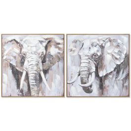 Cuadro Colonial DKD Home Decor Gris Blanco 3.5 x 80 x 80 cm (2 Unidades) Precio: 101.50000058. SKU: B173KWML9L