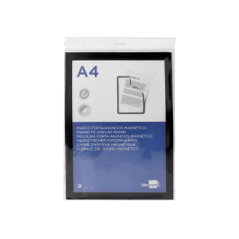 Liderpapel Marco Porta Anuncios Magnético DIN A4 Negro Adhesivo Removible