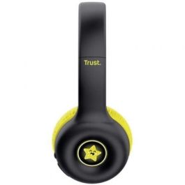 Trust 25405 Auriculares Inalámbricos Infantiles Nouna Kids con Micrófono, Bluetooth, Límite Volumen 85 dB, 15h Batería, Plegables, Negros
