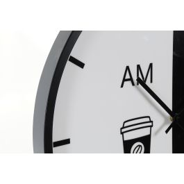 DKD Home Decor Reloj de Pared Moderno de Metal, Colores Negro y Blanco, Dimensiones 60x60 cm, Profundidad 4 cm, Requiere 1 Pila AA