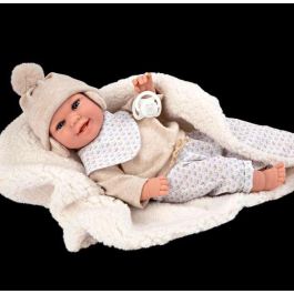 Muñecas Arias Muñeca Elegance 35 cm Babyto Beige con Manta (Muñeco de Peso) Español