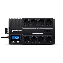 Cyberpower BR1200ELCD SAI Línea Interactiva 1200VA 720W, 8 Salidas Schuko, LCD, AVR, Protección Sobretensiones, USB, Formato Bloque