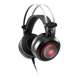 SHARKOON SGH30 Auriculares Alámbrico Diadema Juego Negro, Sonido Virtual 7.1 USB, Drivers 40mm, Diadema Flexible y Ligera, Software Ecualizador