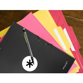 Antartik Carpeta Tres Solapas Cartón Forrado Negro DIN A4