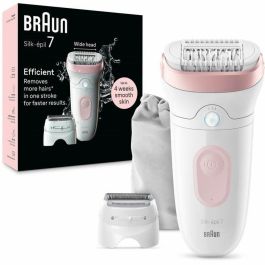 Depiladora eléctrica - BRAUN - Silk-épil 7 - Depilación fácil - Piel suave y duradera - 7-030 - Blanco / Rosa Precio: 115.49999945. SKU: B129LVRSHJ