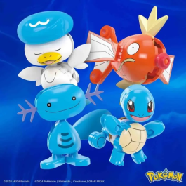 Mega Bloks Equipo De Entrenador De Agua Pokemon JCT42 Mega con Squirtle, Magikarp, Shellder y Quaxly +6 años
