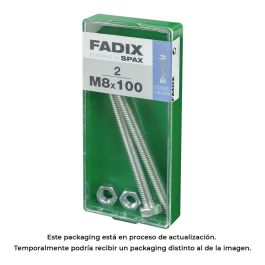 Fadix Tornillo de Rosca Métrica M8x100mm con Tuerca, Cabeza Hexagonal, Acabado Cincado, Caja de 2 Unidades Precio: 2.95000057. SKU: S7913740