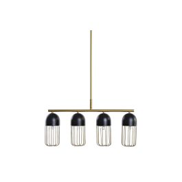 DKD Home Decor Lámpara Techo Loft Negro Dorado 11 x 26 x 60 cm Metal 4 Bombillas E27