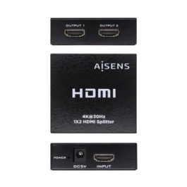 Aisens Duplicador HDMI 1x2 4K@30Hz con Alimentación Negro