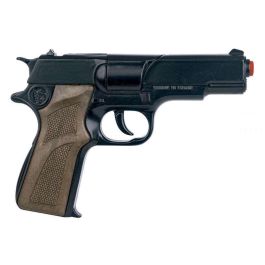 Pistola policía 8 tiros en negro 19,5x12x5 cm Pistola policía 8 tiros en negro 19,5x12x5 cm