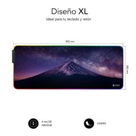 SUBBLIM Alfombrilla Mouse Pad Premium LED RGB Mount 800x300x4