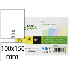 Liderpapel Tarjetas de Estudio Lisas Color Pastel 170gr 100x150mm Paquete 200 Unidades Precio: 3.50000002. SKU: B1GJQGQKQ2