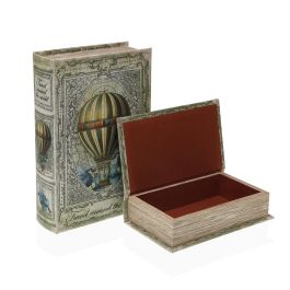 Caja Decorativa Versa Lienzo Madera MDF Pájaro Caja Decorativa Versa Lienzo Madera MDF Pájaro