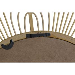 DKD Home Decor Espejo Scandi Natural Bambú Cristal 2 x 80 x 80 cm