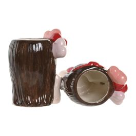 DKD Home Decor Macetero Rosa Rojo Cerámica 9 x 16 x 12 cm (2 Unidades)