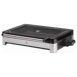 WMF Lono Tischgrill 0415430011 - Parrilla de Mesa Rectangular, Acero Inoxidable Negro, Aluminio, 2200 W, 600 x 413 mm, con Sensor y Bandeja