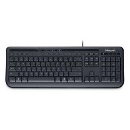 Microsoft Teclado USB Negro de Calidad y Fiable con Teclas Silenciosas y Acceso Rápido a Controles Multimedia