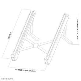 Neomounts NSLS010 - Soporte Plegable Universal para Portátiles 11-17" hasta 5 kg con 6 Posiciones de Altura, Compacto - Plata