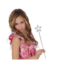 Varita Plateada De Princesa 34 cm Con Estrella - Accesorio para Disfraces de Cuento, Niños