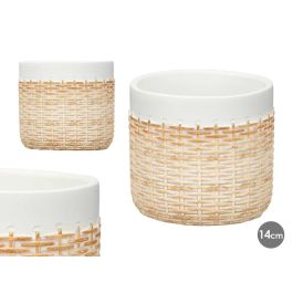 Maceta Cemento Efecto Ratan 14Cm Blanco Ibergarden (12 Unidades) Precio: 37.50000056. SKU: B1GCNF8WWH