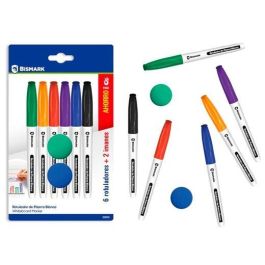 Bismark Set de 6 Rotuladores para Pizarra Blanca, Colores Surtidos (Verde, Rojo, Azul, Negro, Naranja, Morado) + 2 Imanes Precio: 2.50000036. SKU: B1KNPFKFX6