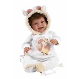 Llorens Muñeca Tala Recién Nacida Sonrisas 44 cm Cuerpo Blando Tela con Chupete. Emite Sonidos y Pilas Incluidas. Para Niños +3 Años