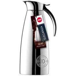 Emsa 502488 Jarra Termo Eleganza Acero Inoxidable 0.6L, Easy Open, Doble Pared, Frío 24h, Calor 12h