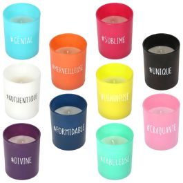 Home Deco Factory Vela con Vaso Cristal Colección Bougie 7,5x9 cm