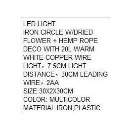 DKD Home Decor Decoración Colgante Navidad Blanco Natural Led Metal 2 x 30 x 30 cm (4 Unidades)