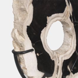 DKD Home Decor Figura Balines Indonesia 1c24 Negro Blanco 11 x 40 x 30 cm Fosil y Madera