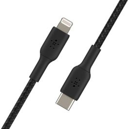Belkin CAA004BT1MBK Cable USB-C a Lightning, 1m Trenzado Negro, Certificado MFi para iPhone y iPad