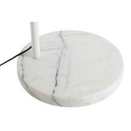 DKD Home Decor Lámpara de Pie Urban Blanca, estructura de Metal y base de Mármol, compatible con bombilla E27 50W, 195 cm de altura