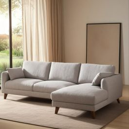 Sofá Chaise Longue Gris Tejido-Madera 240 X 155 X 86 cm Precio: 1850.0053. SKU: B19JFGXTM9