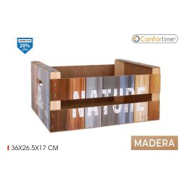 Confortime Caja de Madera Brillo Nature, 36 x 26.5 x 17 cm (6 Unidades)