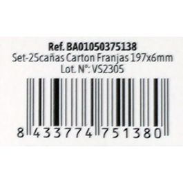 Set de 25 pajitas de cartón con franjas - 197x6 mm - Algon (24 Unidades) Set de 25 pajitas de cartón con franjas - 197x6 mm - Algon (24 Unidades)
