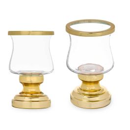 Portavela Copa Dorada Giftdecor - Cristal y Acero, Oro - 12x19.5x12 cm (6 Unidades) Precio: 33.4999995. SKU: B1FMD2DAH4
