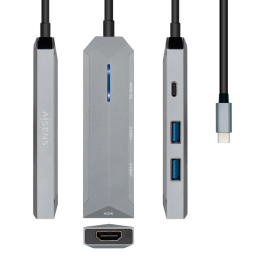 Aisens ASUC-4P002-GR Docking USB Tipo-C 4 en 1 con HDMI 4K, 2xUSB, USB Tipo-C PD, Gris Precio: 15.98999996. SKU: S8423783