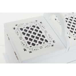 Joyero Romantico DKD Home Decor Blanco Lila 17 x 24 x 30 cm (2 Unidades)