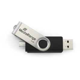 MEDIARANGE MR931-2 USB-Stick 16 GB USB-A/Micro-USB 2.0 Plata, Negro