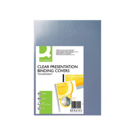 Q-connect Tapas de Encuadernación PVC DIN A4 Incolora 200 mc Paquete de 100 Unidades