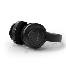 Philips Taa4216Bk Auriculares Inalámbricos Diadema, 35h Duración, Resistente al Agua IP55, Almohadillas Lavables